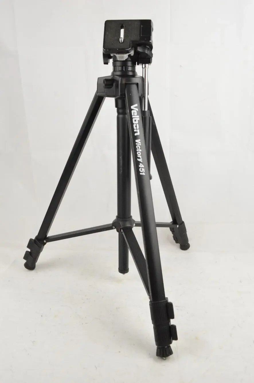 Velbon Victory 451 Camera Tripod Pan Tilt Head Adjustable Aluminum Black
